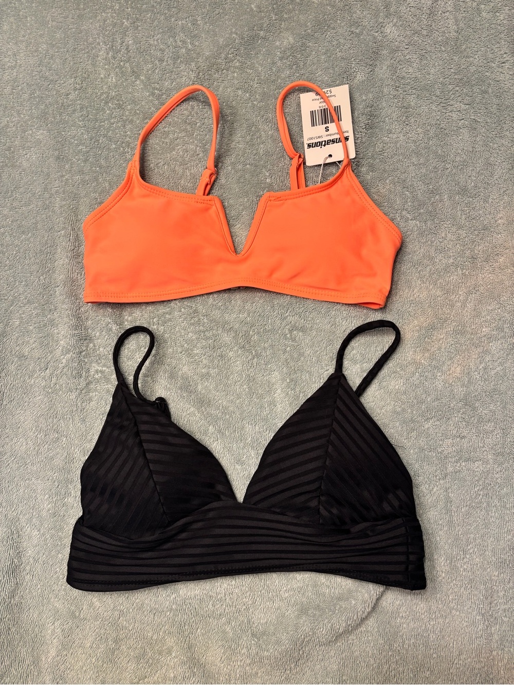 Women's bikini tops- Orange & Black